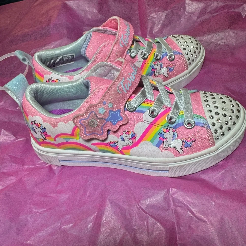 NEW … Twinkle toes  - Pink and Silver light up shoes size 13